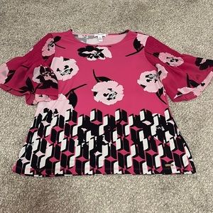 Calvin Klein size M pink flutter sleeve top